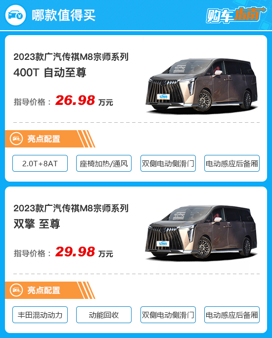 推荐至尊版 广汽传祺M8宗师系列购车指南