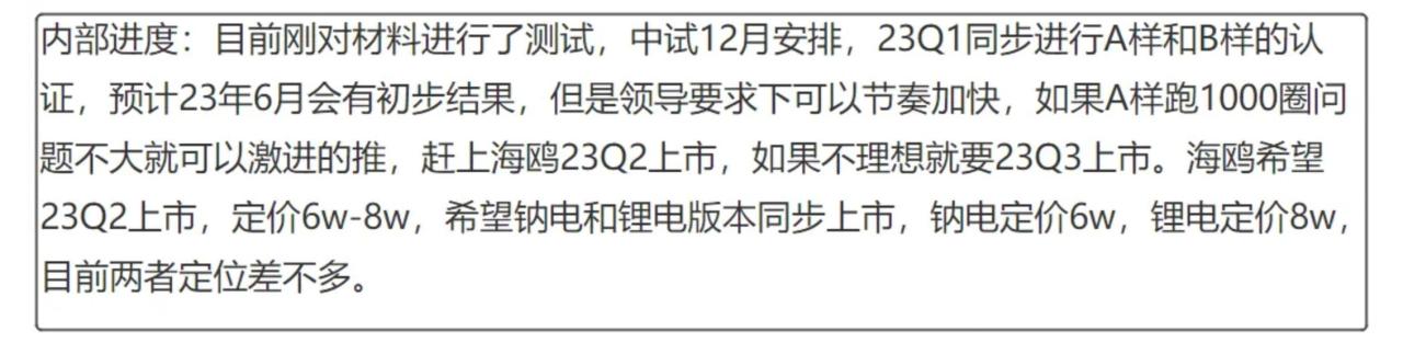 比亚迪海鸥信息曝光：售6万起！搭锂/钠两种电池 明年二季度上市?