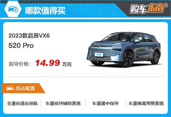推荐520 Pro 2023款启辰VX6购车指南